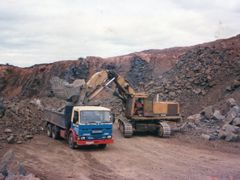 6 wheeler working in a quarry